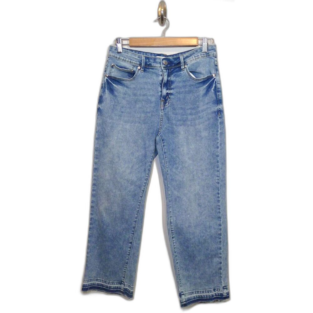 RM Rebecca Minkoff Straight Leg Raw Edge Cropped Jean 6P